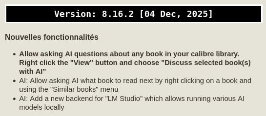 extrait des nouveautés de la version 8.16.2